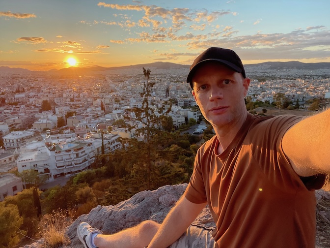 Philopappos Hill sunset selfie