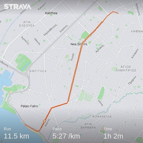 Running to the sea Strava