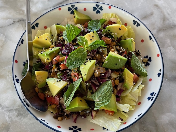 May Veggie Home tea leaf salad with avocado