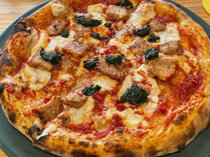 Vegano 12" vegan spicy kra prow sausage pizza