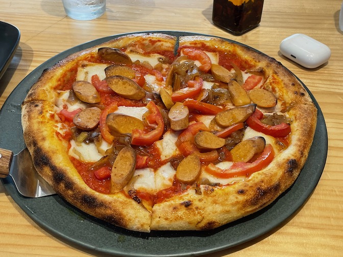 Vegano 12" vegan German frankfurter sausage pizza