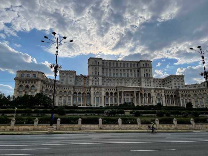 Palace of Parliament in the evening