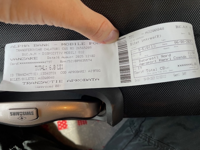 Airport train ticket
