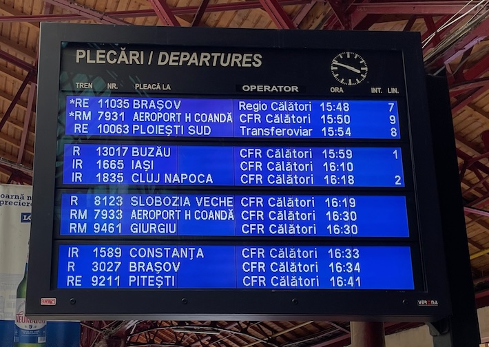 Gara de Nord departures board