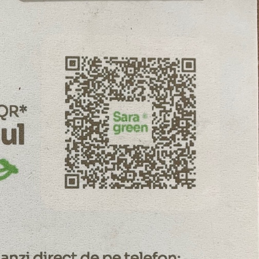 Sara Green menu QR code
