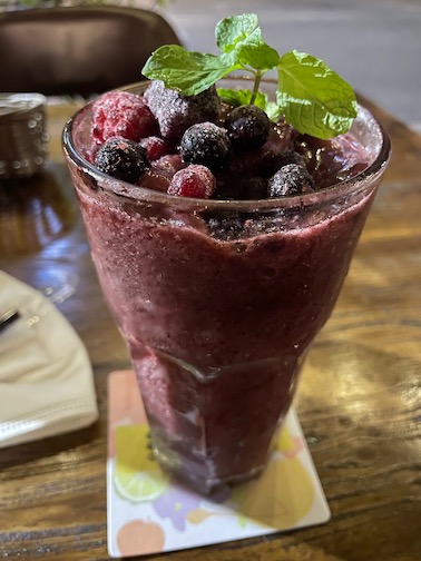 Heaven Burger mixed berry smoothie