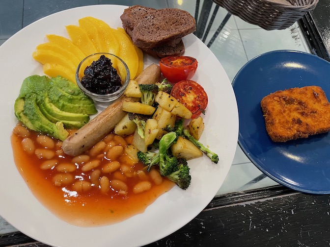 Heaven Burger vegan breakfast plate