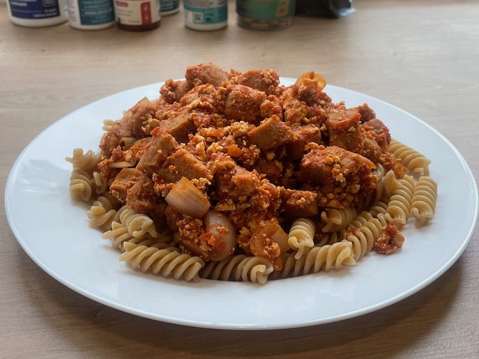 Textured soy protein bolognese