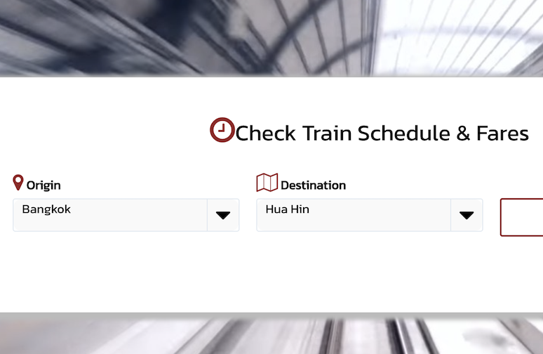 State Railway of Thailand website search box