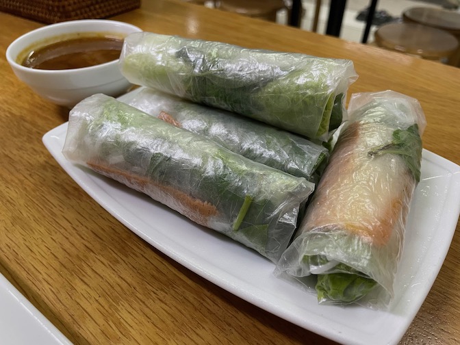 Tue Tin Chay Quan spring rolls with vegan pork sausage