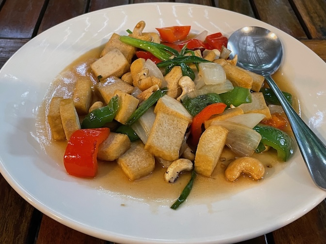 Veggie Tales stir-fried tofu with cashew nuts