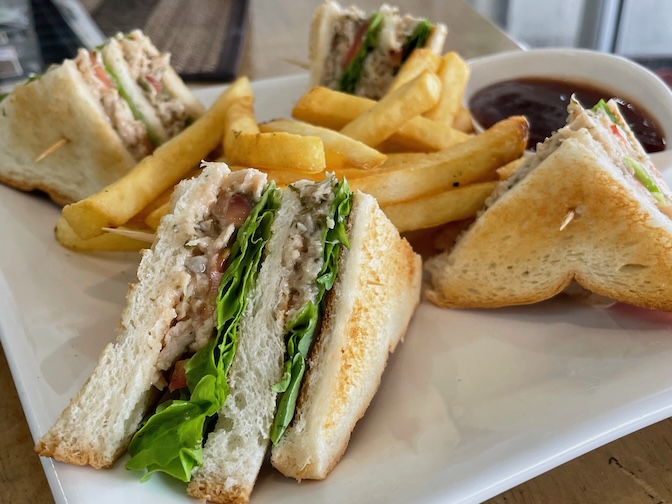 Apple Vegan Cafe club sandwich