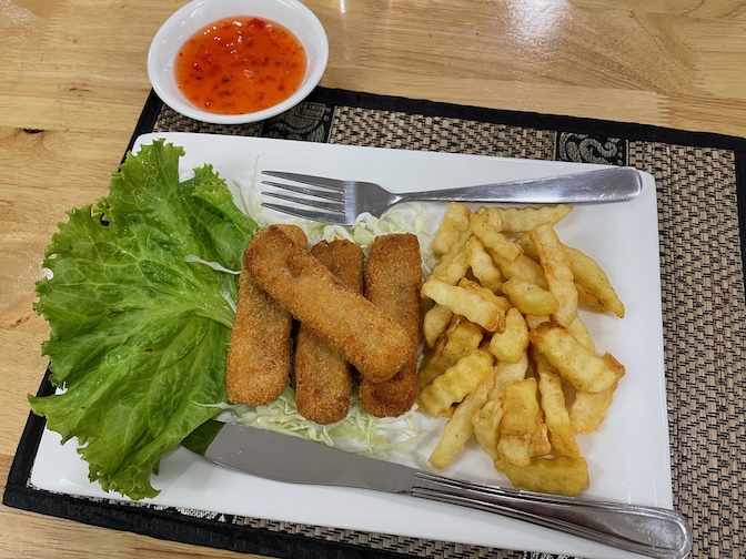 Apple Vegan Cafe fish fingers