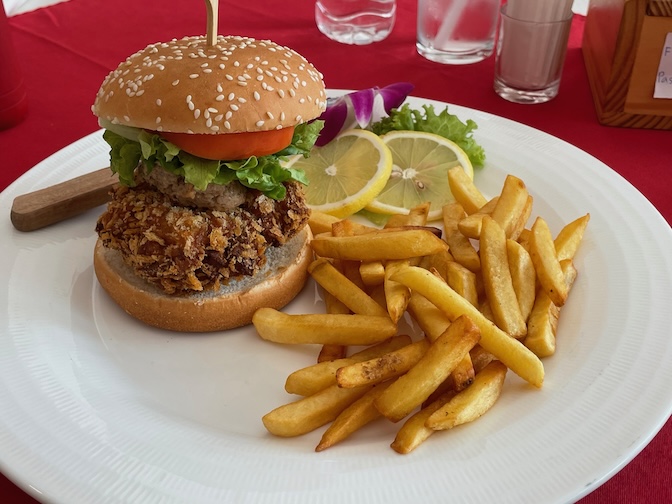 Five Star J Restaurant chicken burger