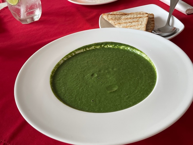 Five Star J Restaurant spinach soup