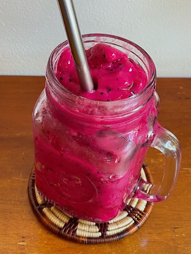 Dragonfruit smoothie at The Little Red Fox Espresso