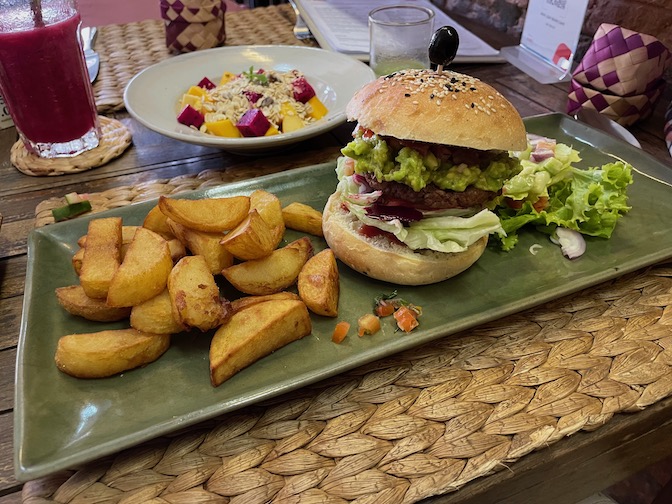 Beyond healthy burger at New Leaf Eatery