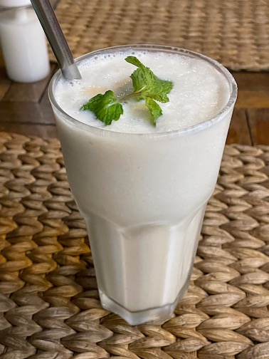 Coconut smoothie at New Leaf Eatery