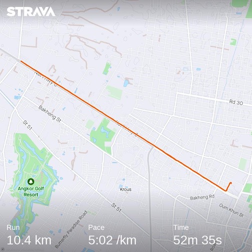 North-east Siem Reap run Stava map