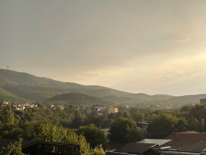 Skopje during a storm