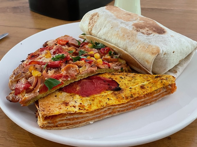 Paradise Food burrito, lasagne and pizza