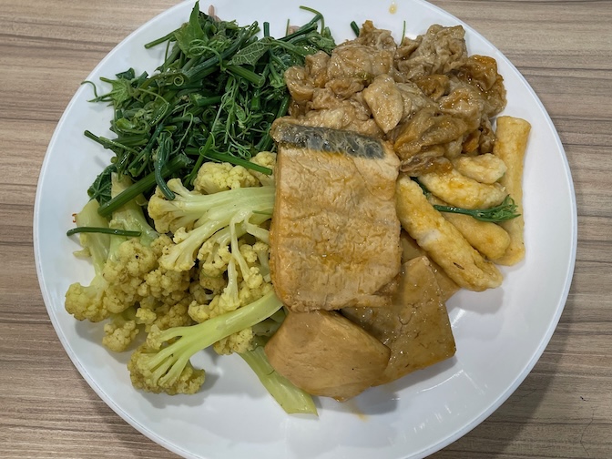 Hexin Health Food Restaurant (禾欣養生膳坊) plate from the buffet