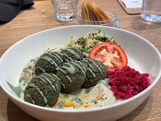 Plants lentil falafel plate