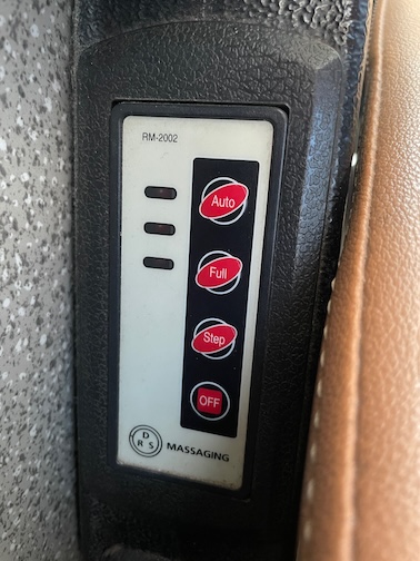 Nakhon Ratchasima to Pattaya seat massage controls