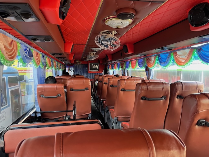 On board the Nackhon Ratchasima to Khon Kaen bus