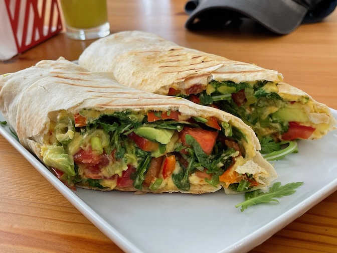 Biofresh wrap with hummus, salsa and spinach