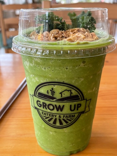 Grow Up Eatery and Farm power kale smoothie