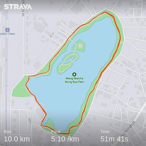 Nong Bua Park Strava map