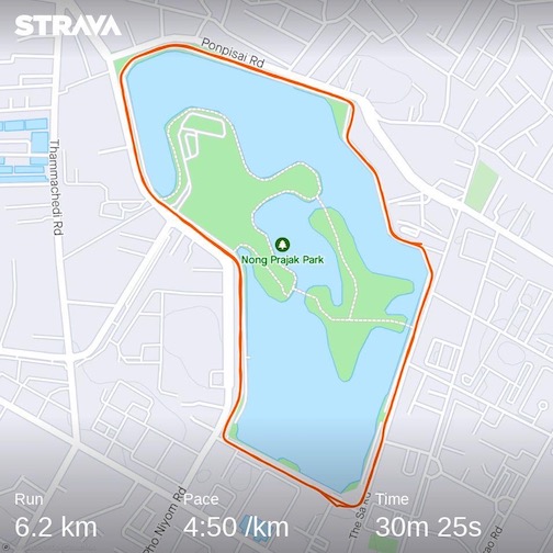 Nong Prajak Park Strava map