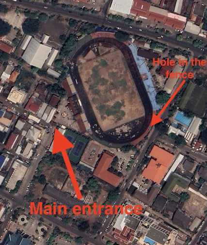 Chao Anouvong Stadium satellite view