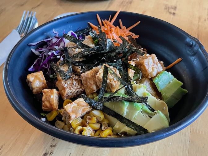 The Greenhouse teriyaki tempeh poke bowl